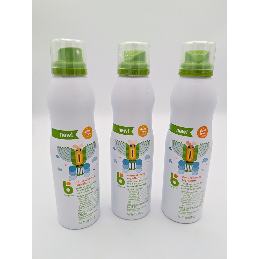 3pk Babyganics Natural Oil Insect Repellent‎ 5oz Continuous Spray DEET-Free